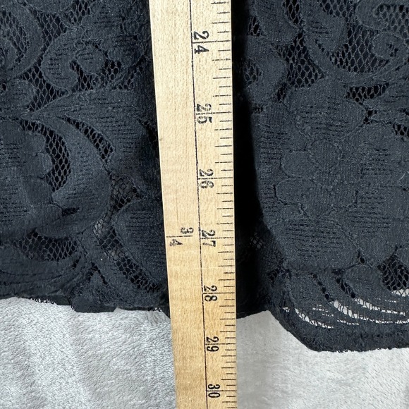 Free People Black Lace Embroidered Short Sleeve Flared Dress Sz Small / XS - Picture 4 of 7